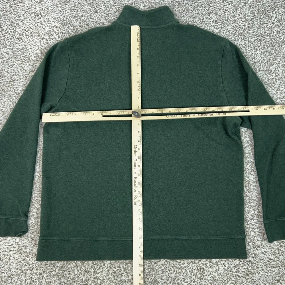 Vineyard Vines Sweater Mens XL Green Quarter Zip‎ Mock Neck Whale Pullover Logo